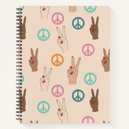 Cuaderno Paz y amor Patrón de mano multicultural