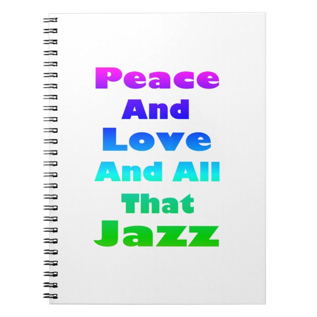 Cuaderno Paz y amor y todo ese jazz (Frente)