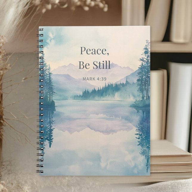 Cuaderno Peace Be Still Christian Scripture – Mark 4:39 (Subido por el creador)