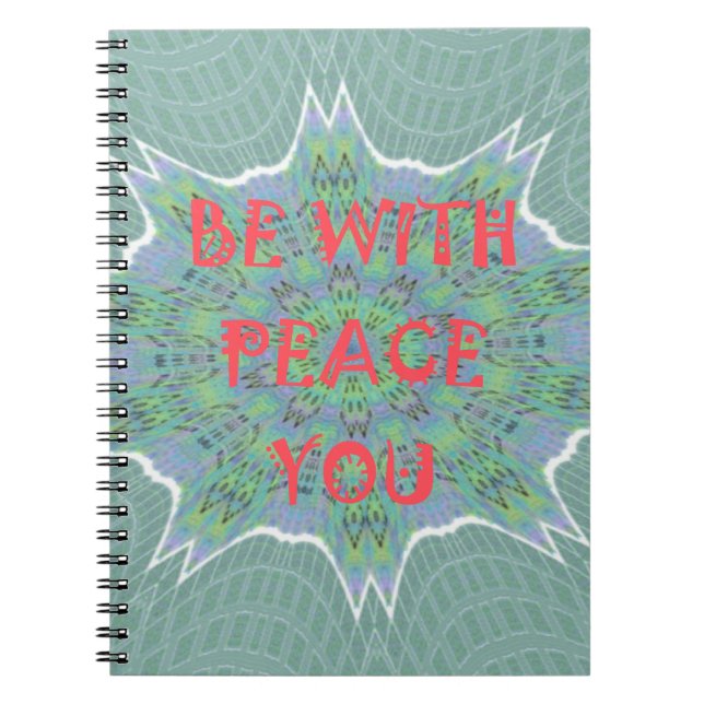 Cuaderno Peace Be With You Inspirador Graphic Art Text (Frente)