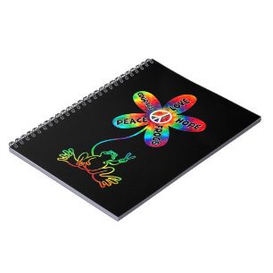 Cuaderno Peace Courage Love Hope Frogs Hippie