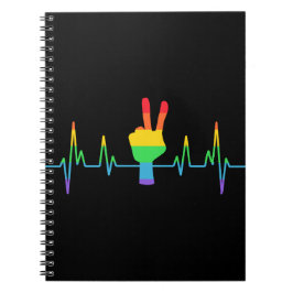 Cuaderno Peace Gay Heartbeat LGBT