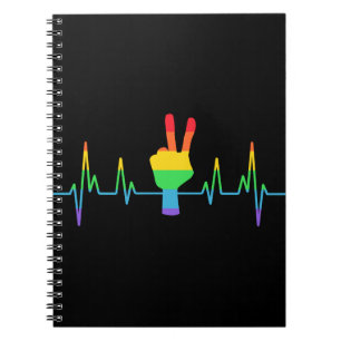 Cuaderno Peace Gay Heartbeat LGBT