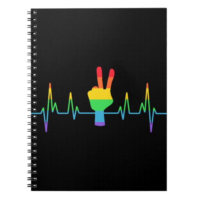 Cuaderno Peace Gay Heartbeat LGBT (Frente)