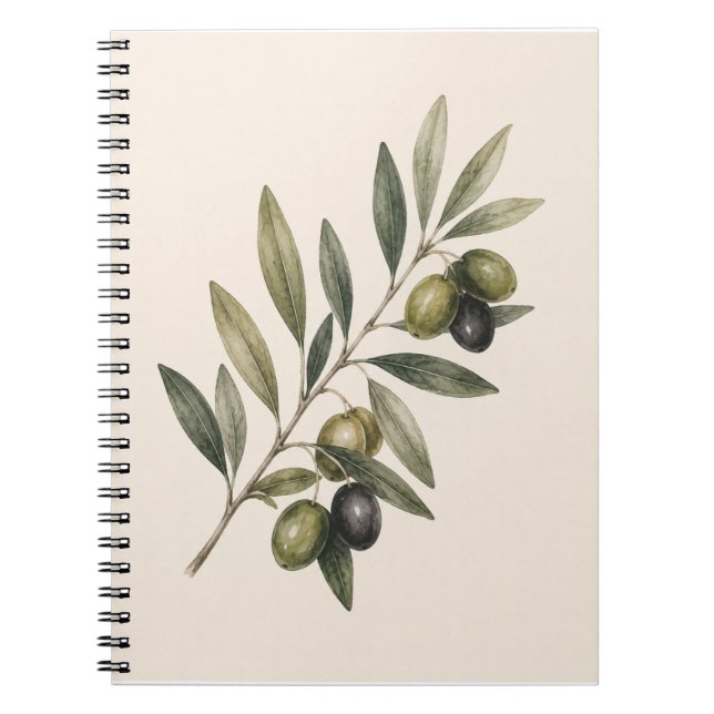 Cuaderno Peace Grows Here | Vintage Olive Branch Botanical  (Frente)