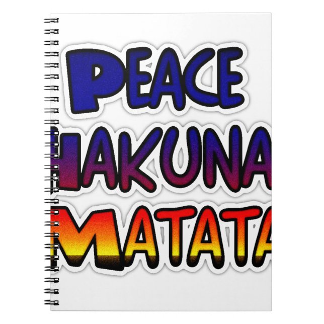 Cuaderno Peace Hakuna Matata Gifts Products (Frente)