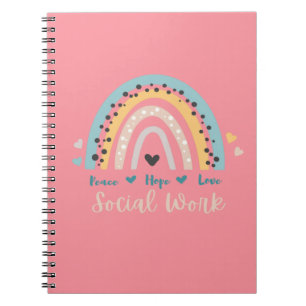 Cuaderno Peace Hope Love Social Work Notebook