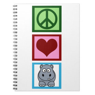 Cuaderno Peace Love Hippos