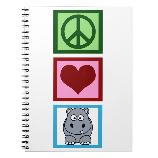 Cuaderno Peace Love Hippos (Frente)