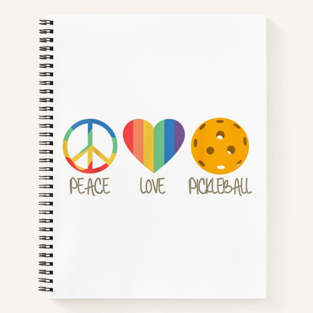 Cuaderno Peace Love Pickleball (Anverso)