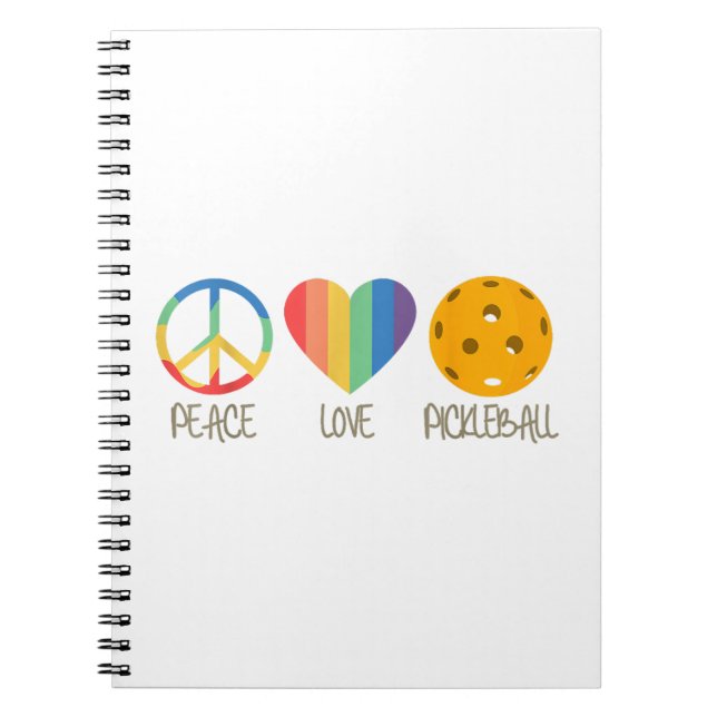 Cuaderno Peace Love Pickleball (Frente)