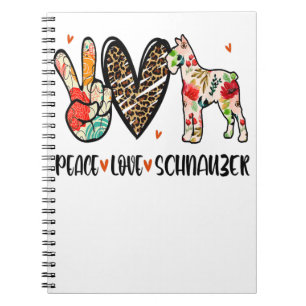 Cuaderno Peace Love Schnauzer Funny Gig Perg Lover