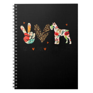 Cuaderno Peace Love Schnauzer Funny Gig Perg Lover