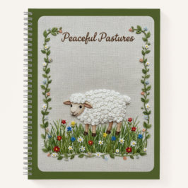Cuaderno Peaceful Pastures Embroidered Sheep Nature Journal