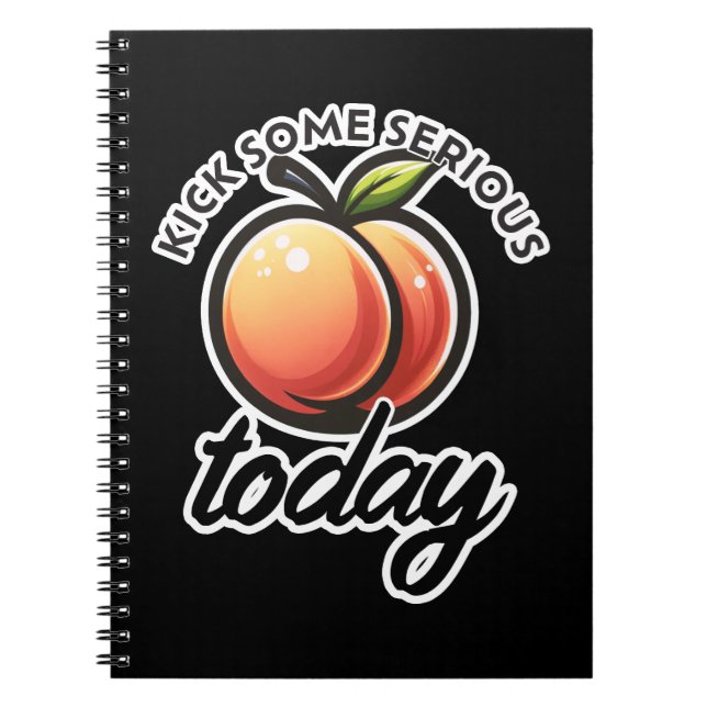 Cuaderno Peach Booty Patea Algún Serio Trasero Hoy Motivado (Frente)