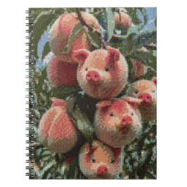Cuaderno Peach Branch Piglets - Pintura de diamantes