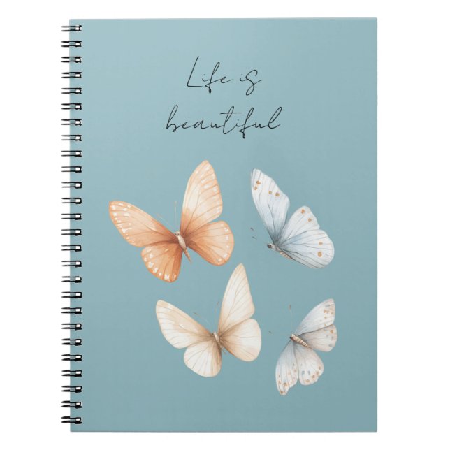 Cuaderno Peach Chic Blue Butterflies  (Frente)