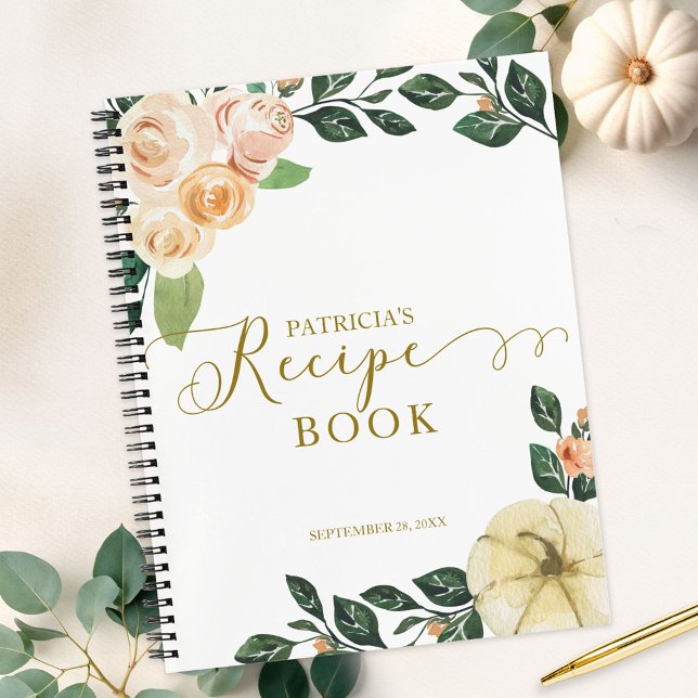 Cuaderno Peach Floral Calabaza Bridal Shower Book (Subido por el creador)