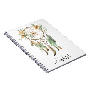 Cuaderno Peach Floral Green Dream Catcher