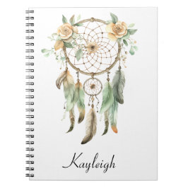 Cuaderno Peach Floral Green Dream Catcher