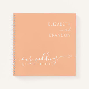 Cuaderno Peach Fuzz Modern Minimal Boda Guest Book