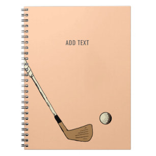 Cuaderno Peach Personalized Moderno Vintage Golf