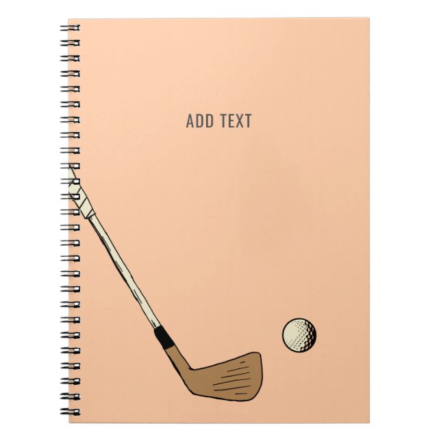 Cuaderno Peach Personalized Moderno Vintage Golf (Frente)