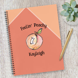 Cuaderno Peach Trendy Fruit Name Modern Cute Kitschy Fun