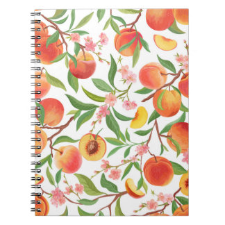 Cuaderno Peach Tropical Fruit Vintage Pattern.