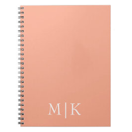 Cuaderno Peach y White | Monograma moderno