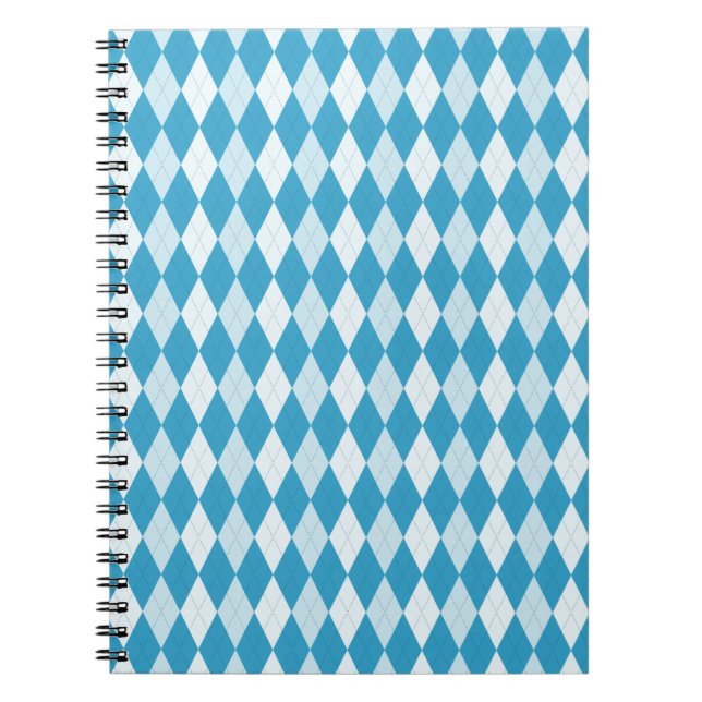 Cuaderno Peacock Azul Argyle Pequeño Forma de Diamante (Frente)