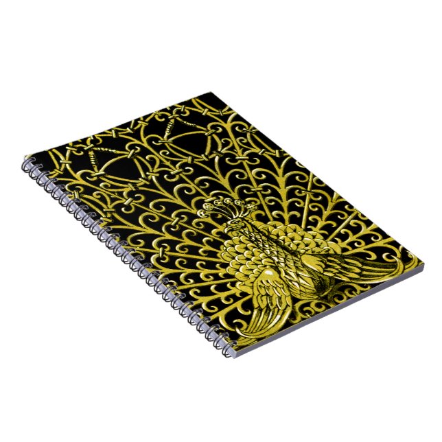 Cuaderno Peacock de oro de Art Nouveau (Lado Derecho)
