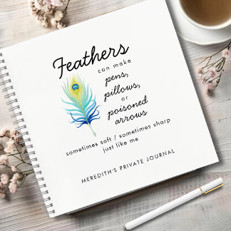 Cuaderno Peacock Feather Sassy Motivational Quote Journal