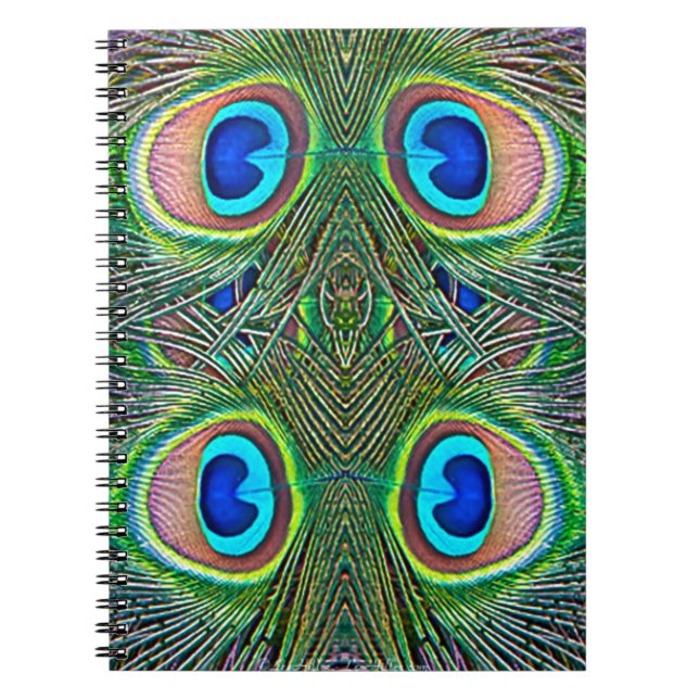 Cuaderno Peacock Feathers Kaleidoscope Print (Frente)