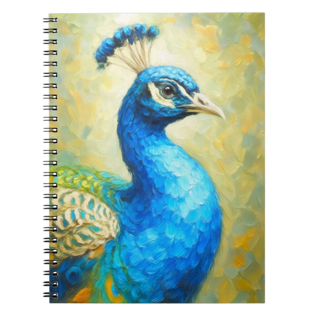 Cuaderno Peacock Impressionist Art Notebook | Elegant Bird  (Frente)