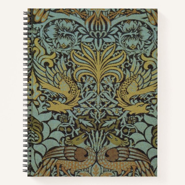 Cuaderno Peacock y Dragón (por William Morris) (Anverso)