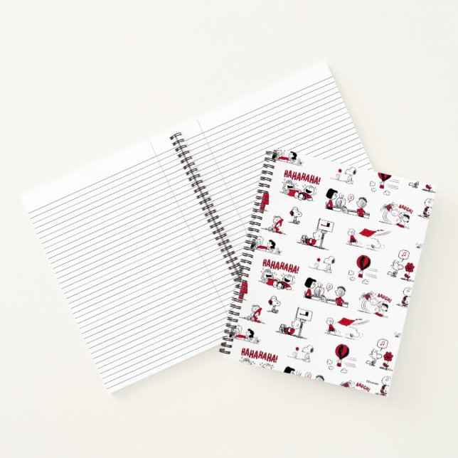 Cuaderno PEANUTS | Patrón rojo y negro (Interior)