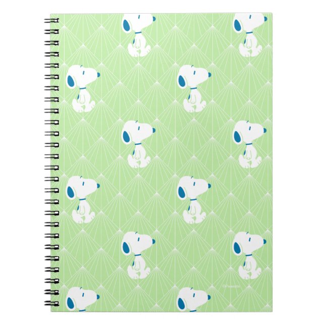 Cuaderno Peanuts | Snoopy Green Deco Dreams Pattern (Frente)