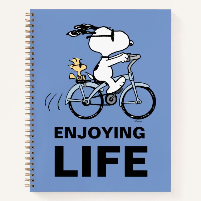 Cuaderno Peanuts | Snoopy & Woodstock Bicicleta (Anverso)