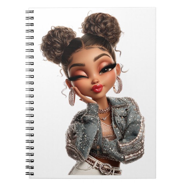 Cuaderno  Pearl Pout Glam Girl Spiral Photo Notebook (Frente)