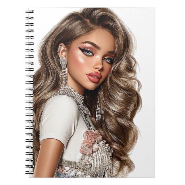 Cuaderno Pearl & Rhinestone Glam Girl Spiral Photo Notebook (Frente)