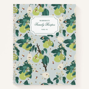 Cuaderno Pears & Bees in a Botanical Floral Garden Receta