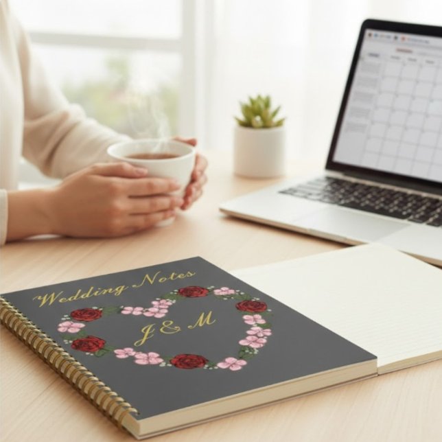 Cuaderno Pebble Grey & Gold Wedding Planner Notebook (Subido por el creador)