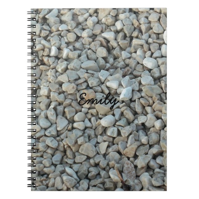 Cuaderno Pebbles en la fotografía de piedra de playa (Frente)