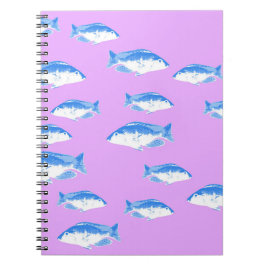 Cuaderno Peces azules en lila
