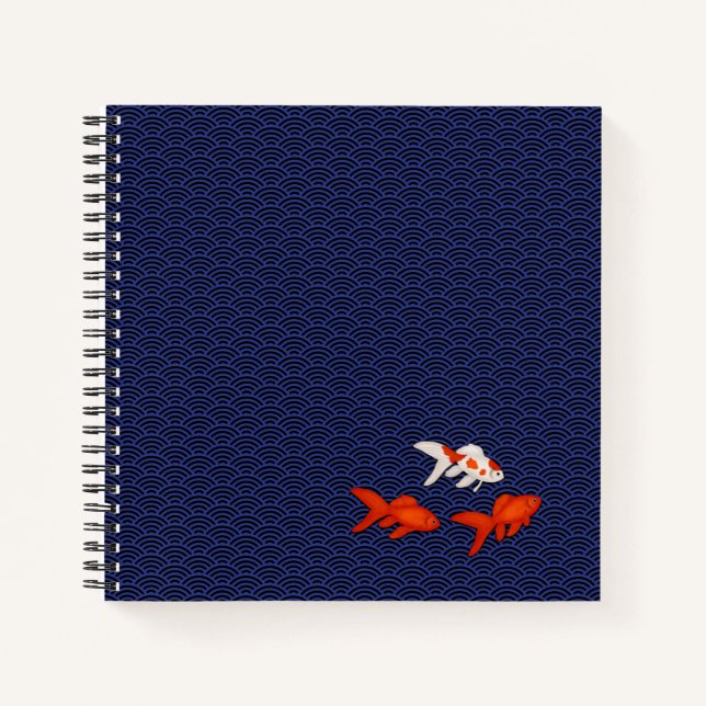 Cuaderno Peces de oro en el Personalizable del patrón Seiga (Anverso)