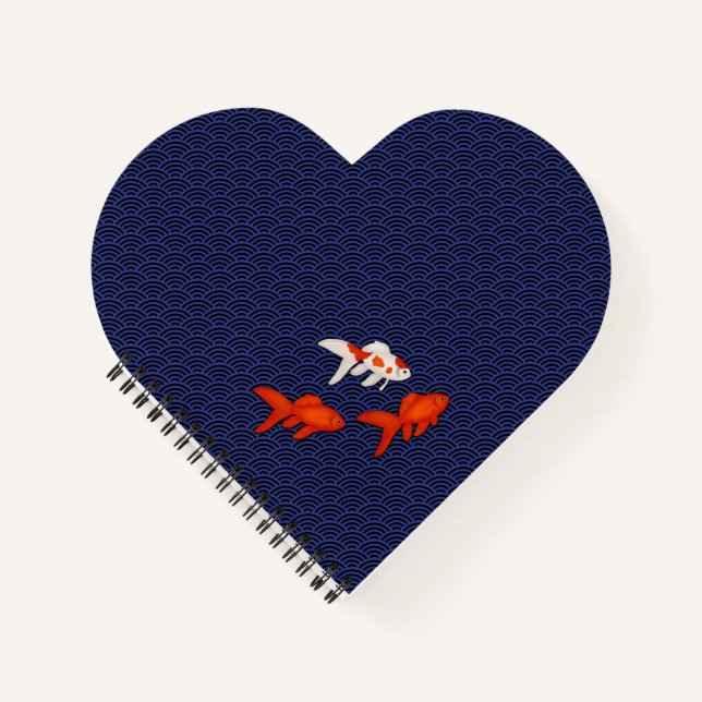 Cuaderno Peces de oro en el Personalizable del patrón Seiga (Anverso)