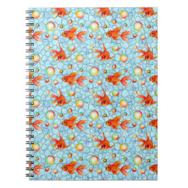 Cuaderno peces dorados y burbujas de jabón