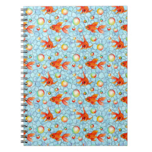 Cuaderno peces dorados y burbujas de jabón