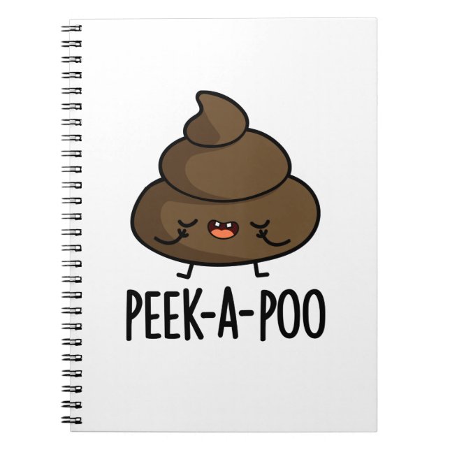 Cuaderno Peek A Poo Funny Poop Pun (Frente)